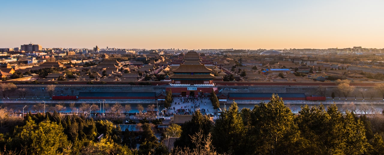The Forbidden City's roofs and courtyards seen from Jingshan Park