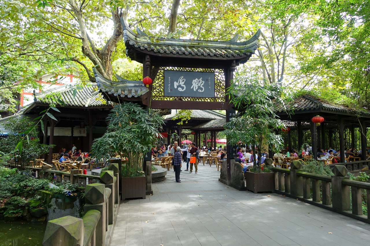 Seating at the teahouse in Chengdu People’s Park